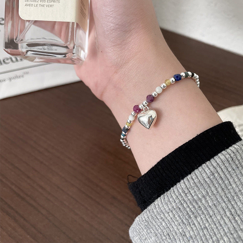 Women Crystal Design Sweetheart Silver Bracelet Sets
