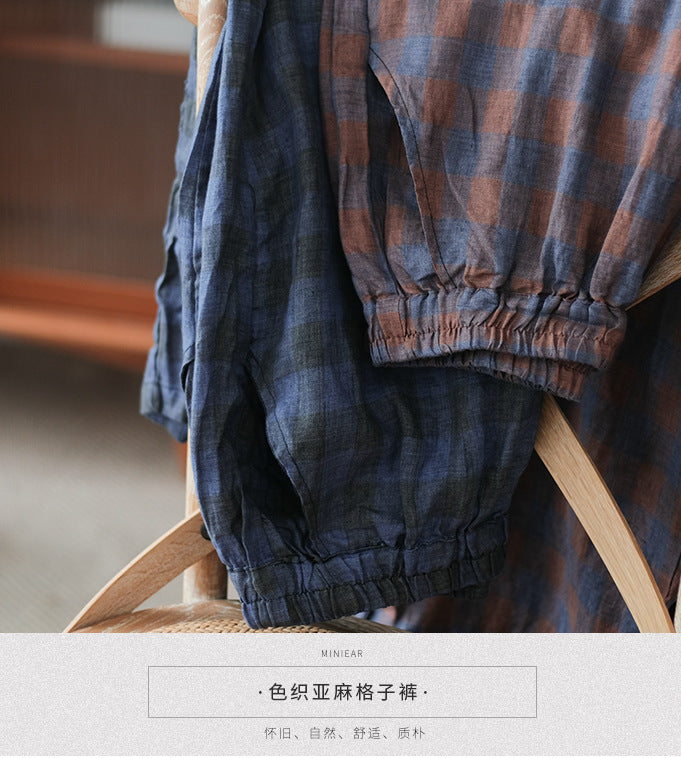 Casual Comfort Elastic Waist Linen Harem Pants