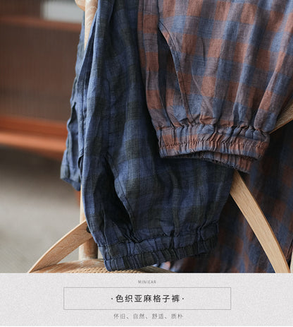 Casual Comfort Elastic Waist Linen Harem Pants