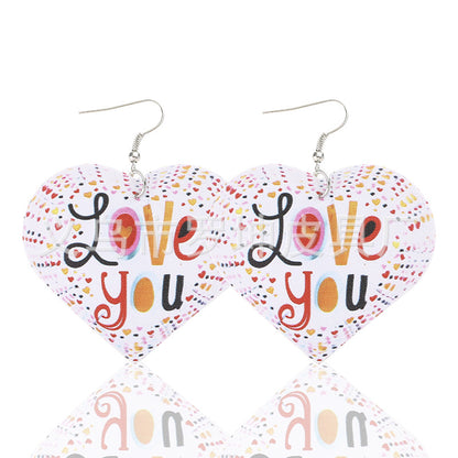 3pcs/Set Pu Leather Sweetheart Design Pink Earrings for Women