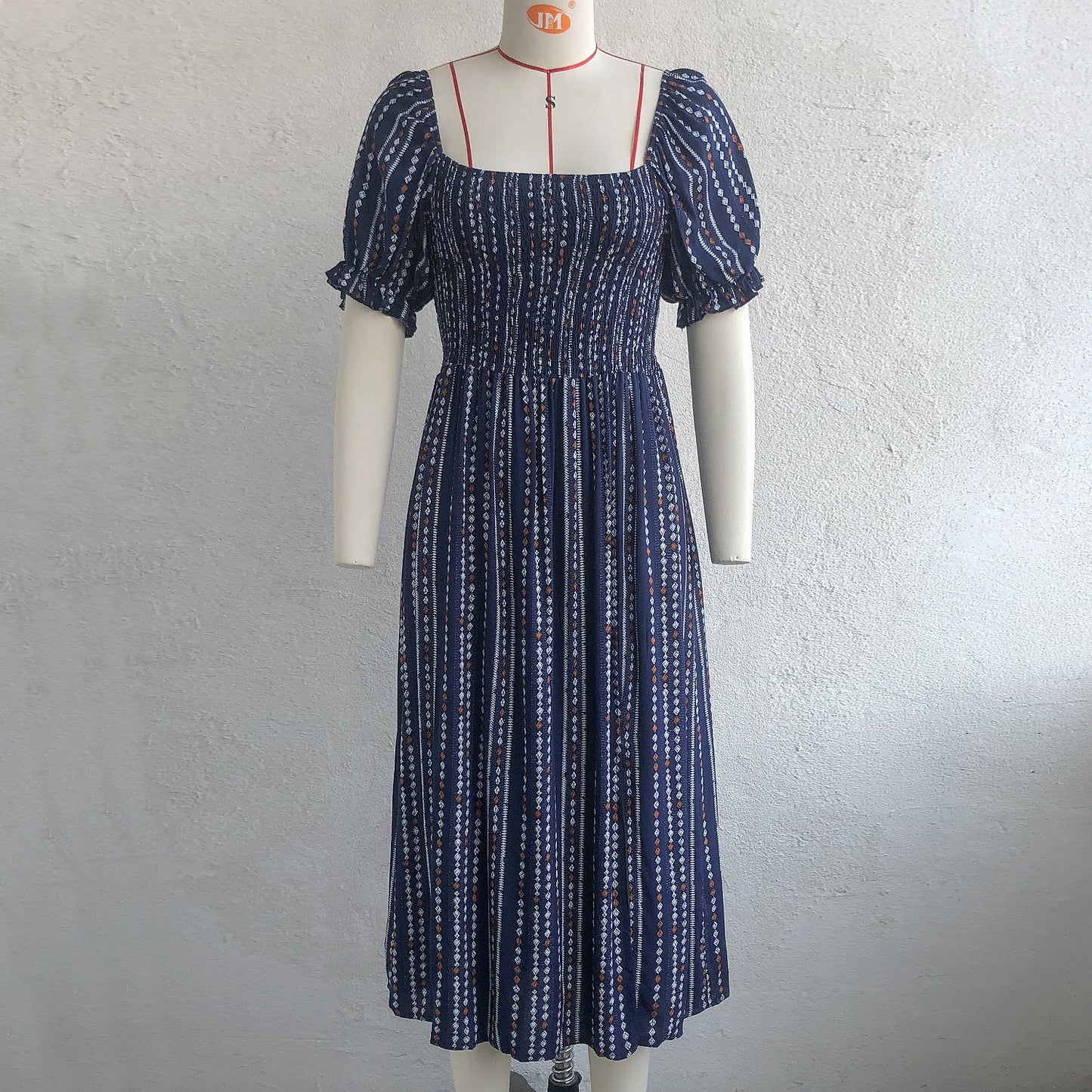 Summer Puff Sleeves Cotton Women Dresses
