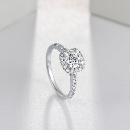 Fashion Square Shaped Sterling Sliver Rings for Women