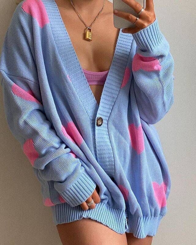 Casual Sweetheart Flower Knitting Cardigan Sweaters