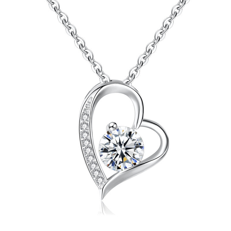 Fall In Love At First Sight Zircon Sterling Sliver Necklace