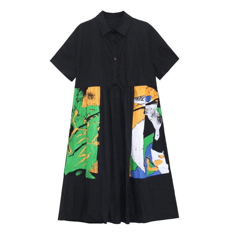 Summer Casual Loose A Line Short Shirts Dresses-STYLEGOING
