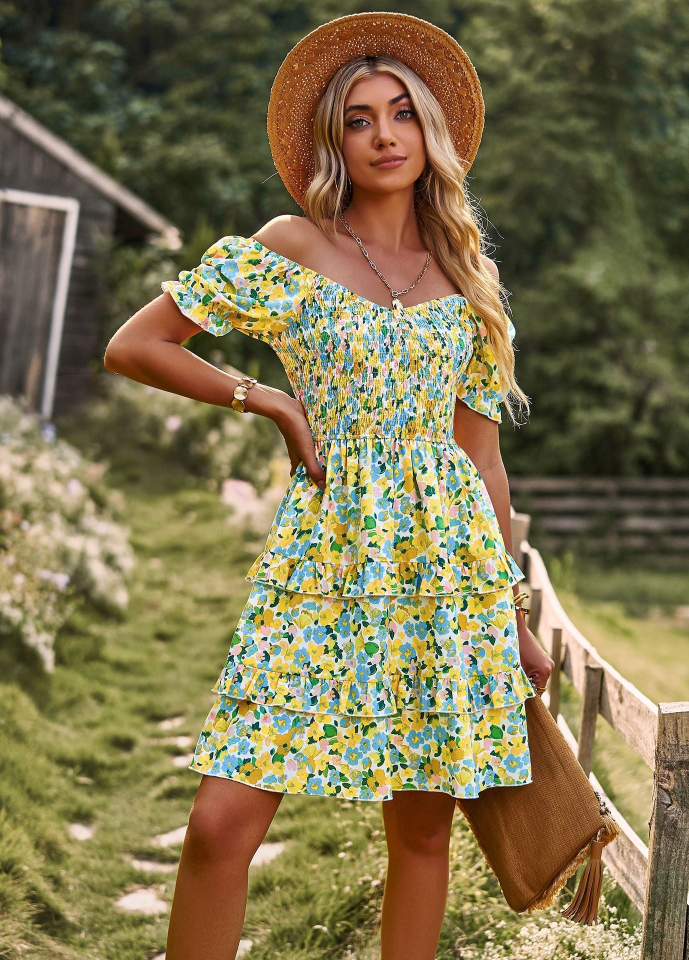Romantic Short Sleeves Cake Dresses