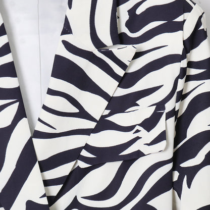 Women Zebra Print Office Lady Blazer Coats