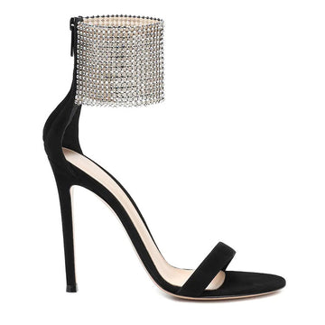 Sexy Plus Sizes Rhinestone High Heels Sandals
