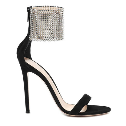 Sexy Plus Sizes Rhinestone High Heels Sandals