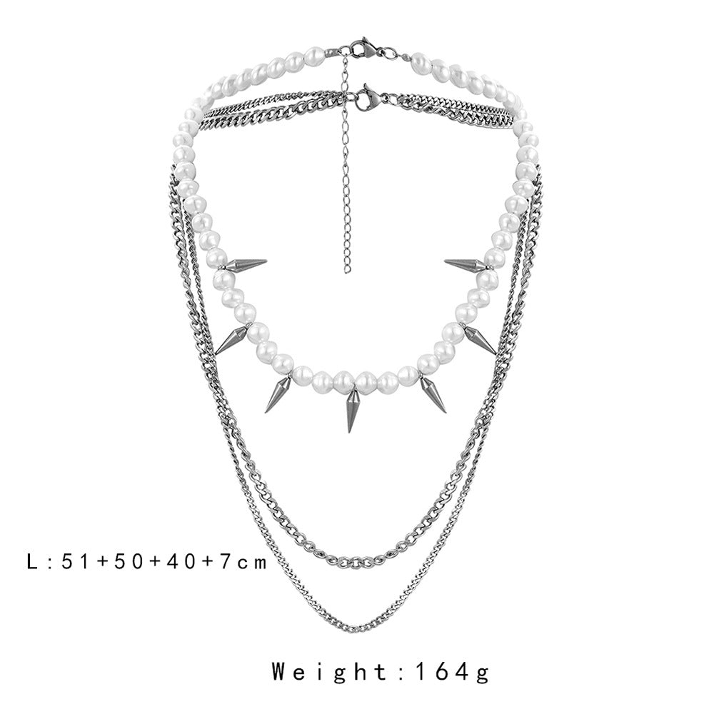 Fashion Hip Top Style Pearl Necklace for Men
