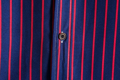 Leisure Purple Striped Summer Short Sleeves Shirts for Men
