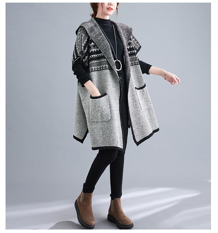Women Knitting Cardigan Hoodies Sweaters