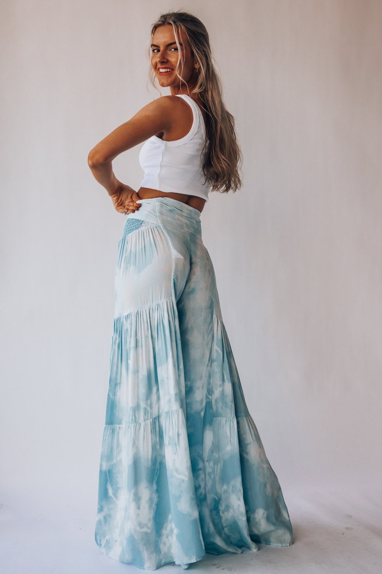 Casual Dyed Trumpet Pants for Women