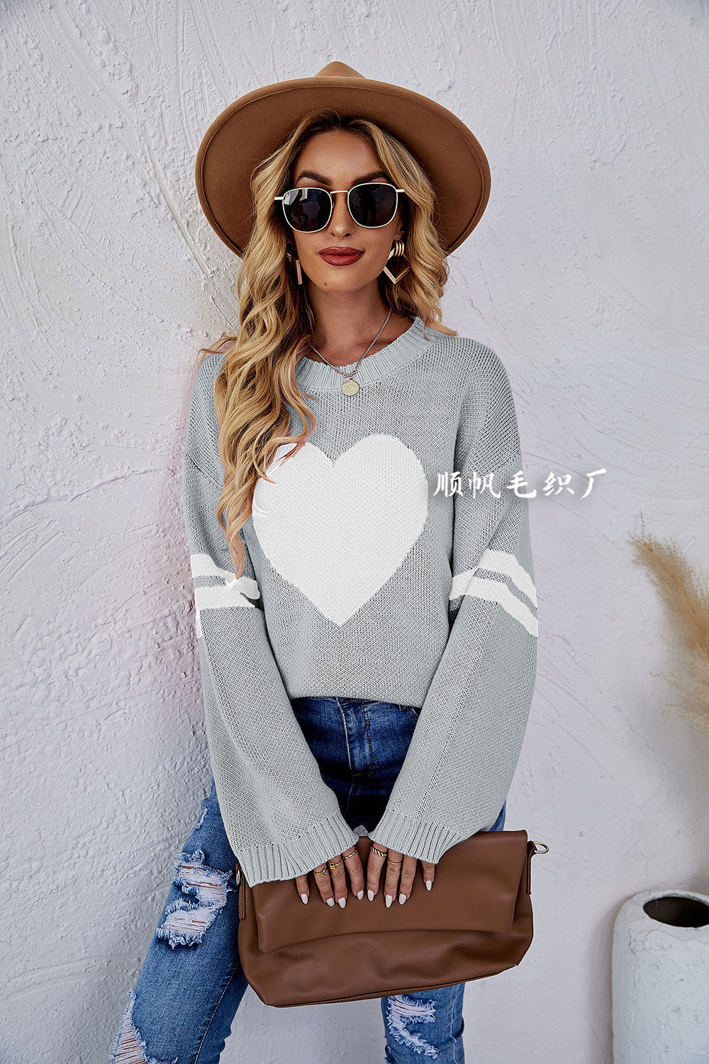 Casual Women Sweetheart Design Pullover Sweaters