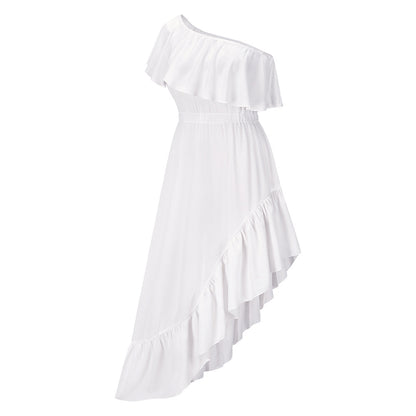 Sexy One Shoulder Irregular Women Summer Dresses