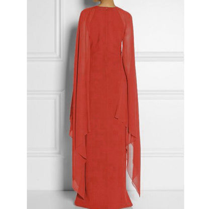 Fashion Chiffon Irregular Cape Dresses