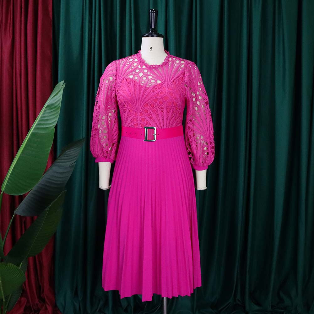 Elegant Hollow Out Plus Sizes Lace Party Dresses