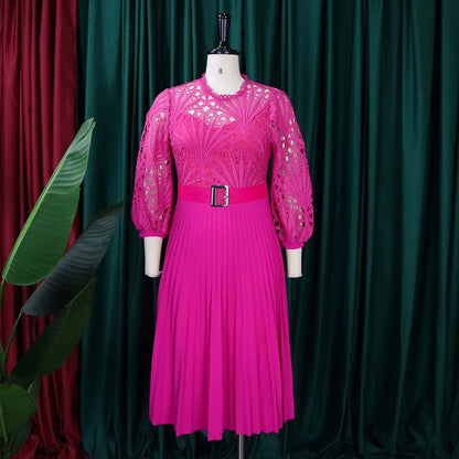 Elegant Hollow Out Plus Sizes Lace Party Dresses