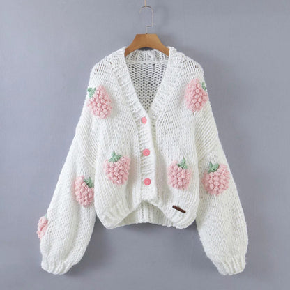 Lovely Handmade 3D Design High Waist Short Sweaters