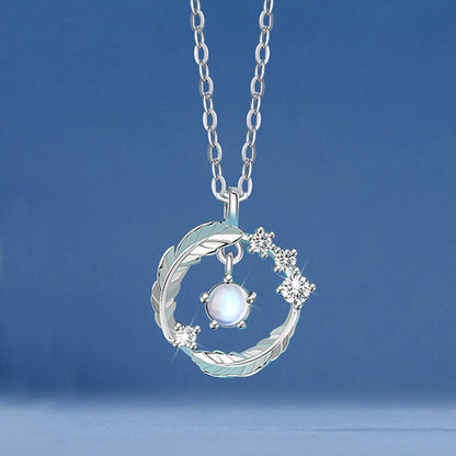 Feather Design Sterling Sliver Necklace