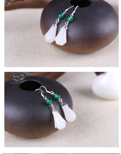 Classic Magnolia Design Women Dangle Earrings