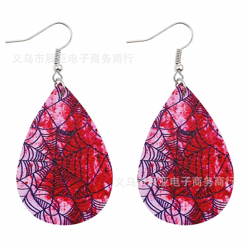 Happy Halloween Skeleton Spider Print Earrings 2 Sets