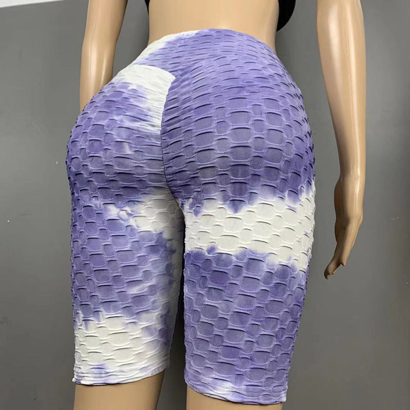 Women Dyed Sports Yoga Five Cents Pants