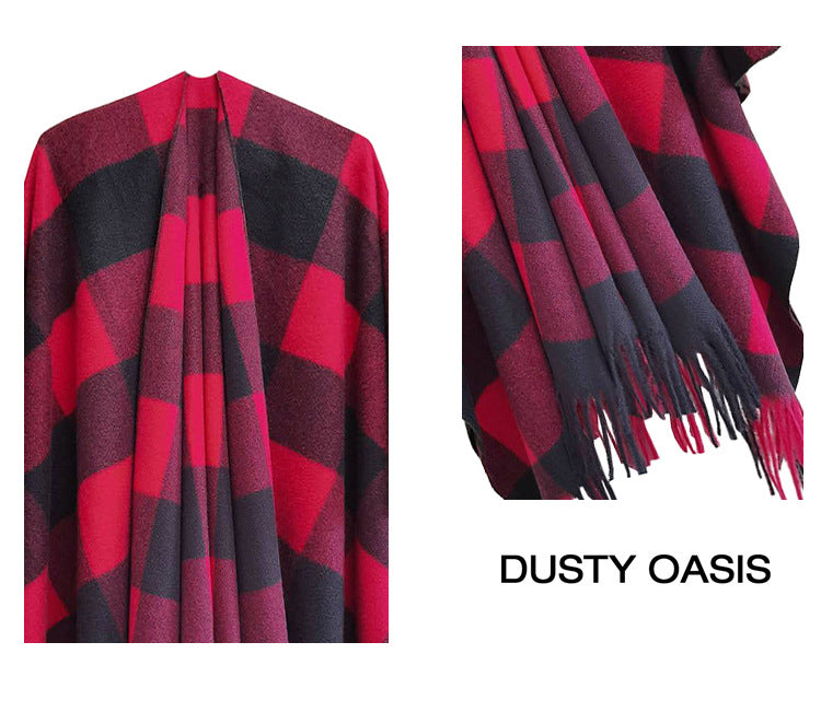 Winter Tassels Shawls Cape for Women