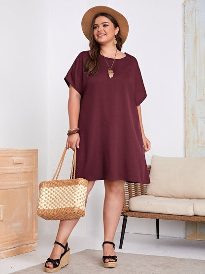 Plain Plus Sizes Women Daily Dresses