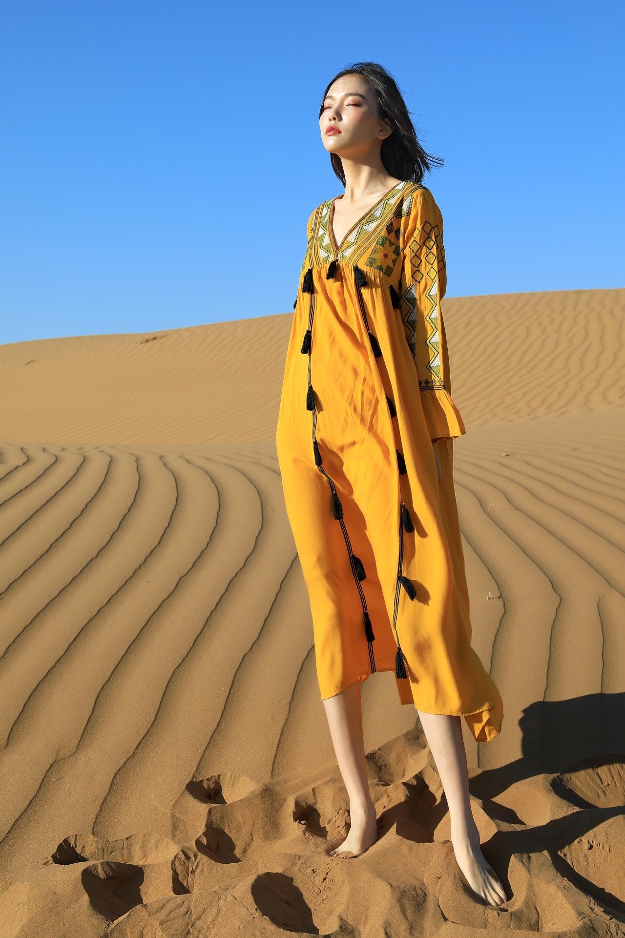 Vintage Ethnic Summer Beach Fairy Long Dresses