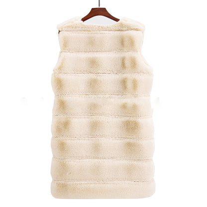 Artificial Fur Warm Winter Long Vest for Women