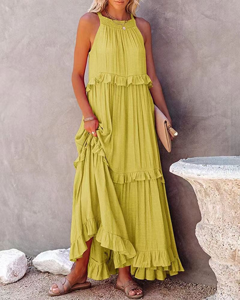 Summer Irregular Design Long Holiday Dresses