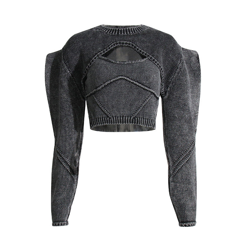 Designed Round Neck Two Pieces Knitted Sweaters