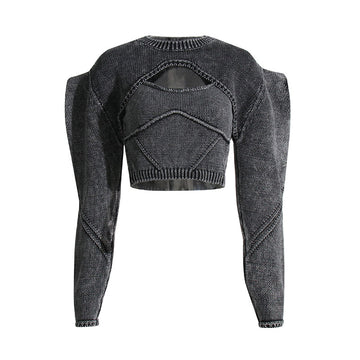 Designed Round Neck Two Pieces Knitted Sweaters