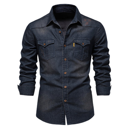 Casual Denim Long Sleeves Shirts for Men