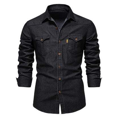 Casual Denim Long Sleeves Shirts for Men