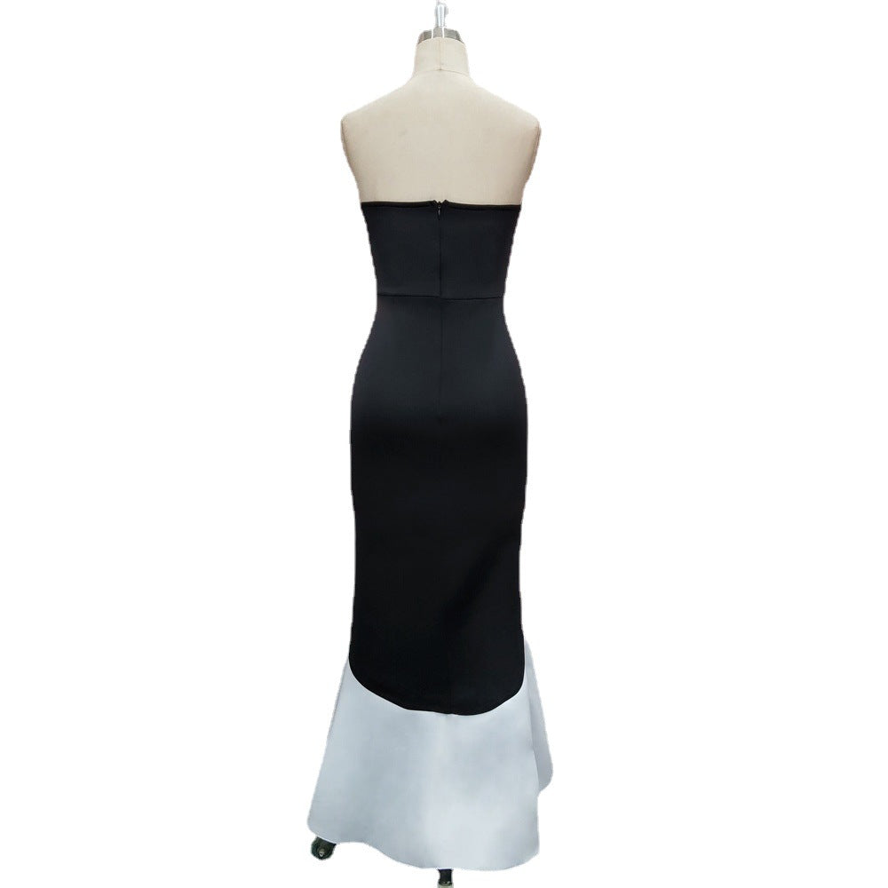 Strapless Women Irregular Ruffed Sexy Plus Size Dresses