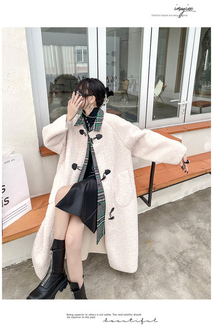 Winter Women Plus Sizes Sherpa Long Overcoat