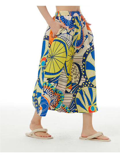 Designed Summer Plus Sizes Cropped Pants
