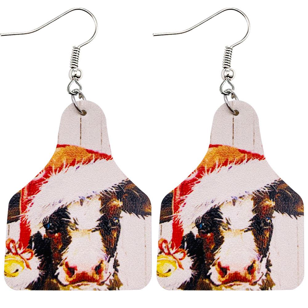 Christmas Vintage Animal Print Earrings 2 Sets