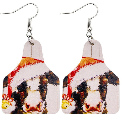 Christmas Vintage Animal Print Earrings 2 Sets