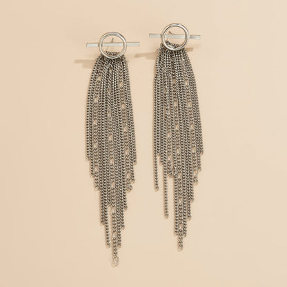 Vintage Tassels Design Metal Drop Earrings