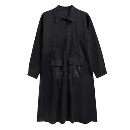 Designed Plus Sizes Long Sleeves Midi Shirts Dresses