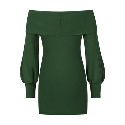 Sexy Women Knitting Bodycon Off The Shoulder Dresses-STYLEGOING