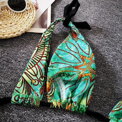 Vintage Floral Print Sexy Bikini Swimwear-STYLEGOING