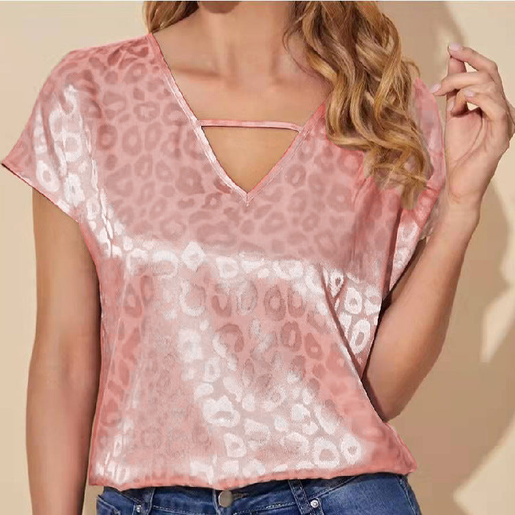 Women Short Sleeves V Neck Blouses