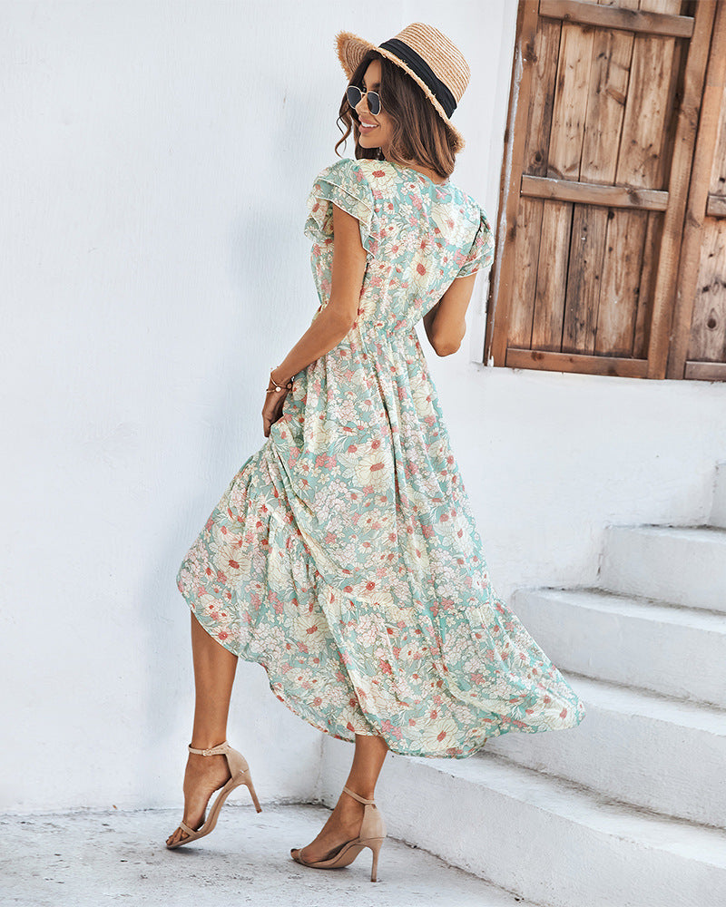 Casual Summer Daily Short Sleeves Sun Dresses