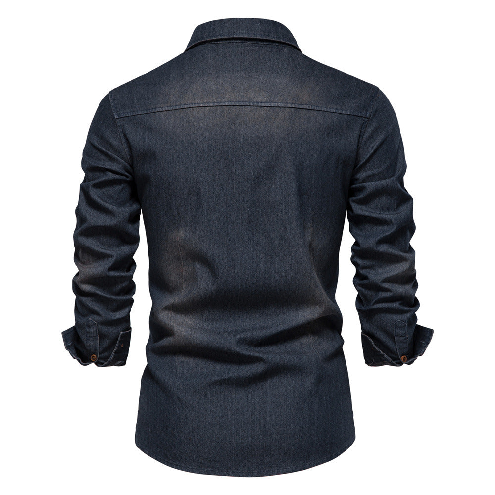 Casual Denim Long Sleeves Shirts for Men