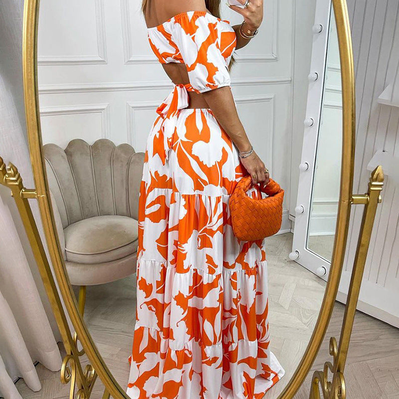 Sexy Off The Shoulder High Waist Summer Maxi Dresses