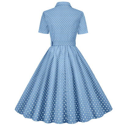 Vintage Polka Dot Short Sleeves Dresses